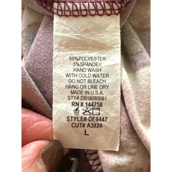 DOWNEAST Dress L Burgundy Wine Fall Fairy Ruffled Floral Cottagecore Faux Wrap - Picture 9 of 13